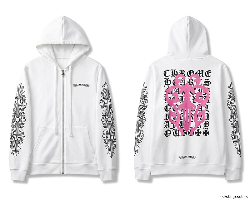 Chrome Hearts Cross Flower Trendy and Cool Style White Sweatshirt