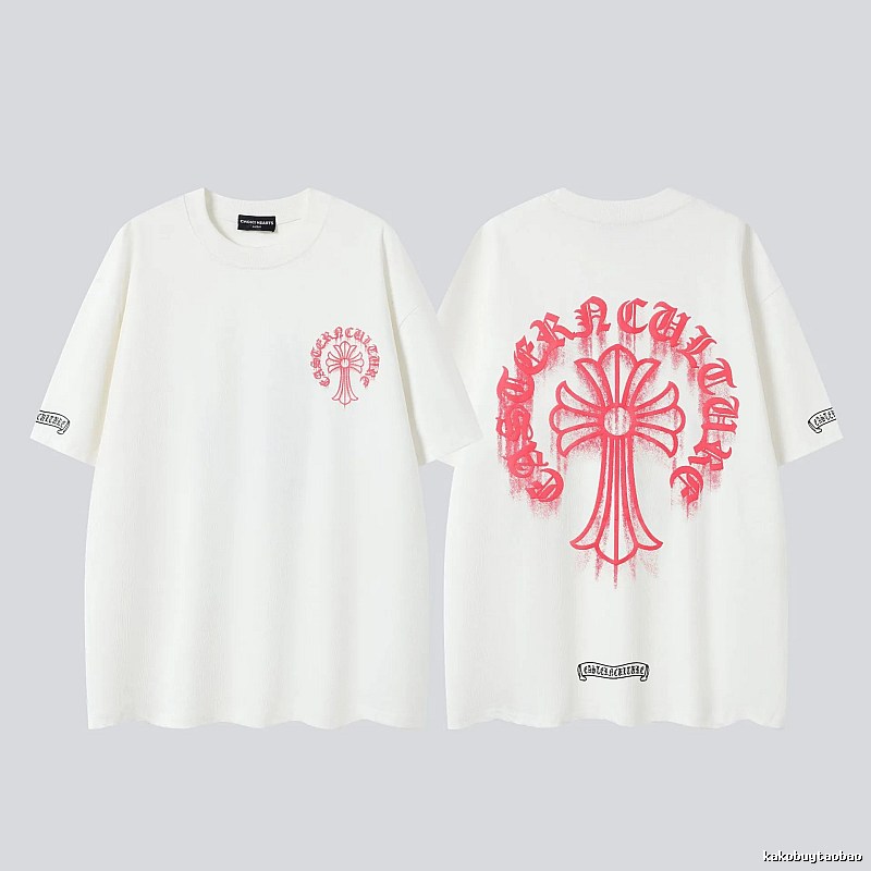 Chrome Hearts Cross Print Street Style Off-white T-Shirt