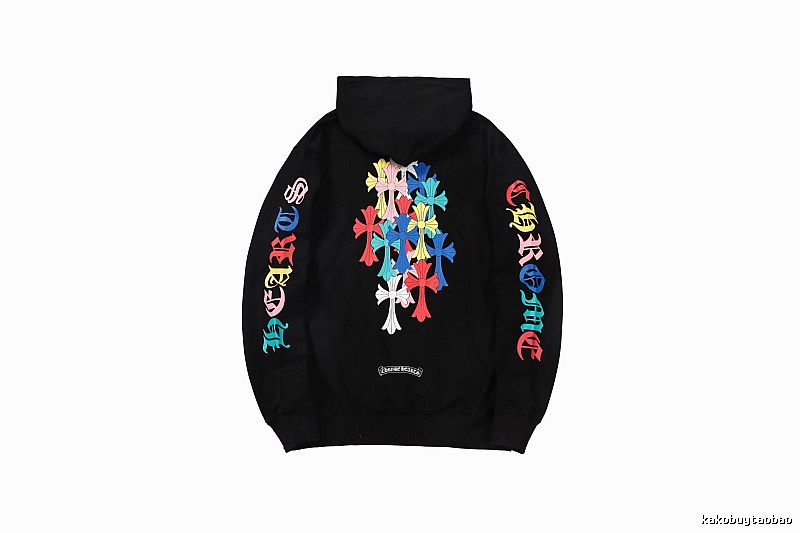 Chrome Hearts Lightweight Cross graphic hoodie Black Blue Cross for Trend Styling