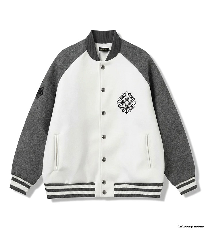 Chrome Hearts Retro Grey and White Collar Jacket