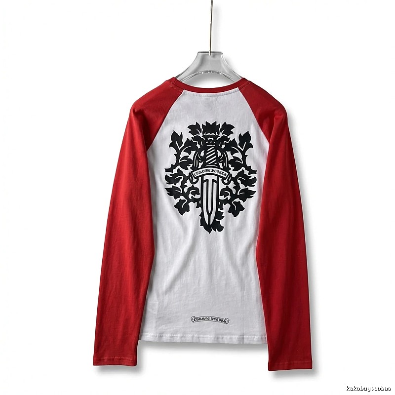 Chrome Hearts retro red and white long-sleeved shirt