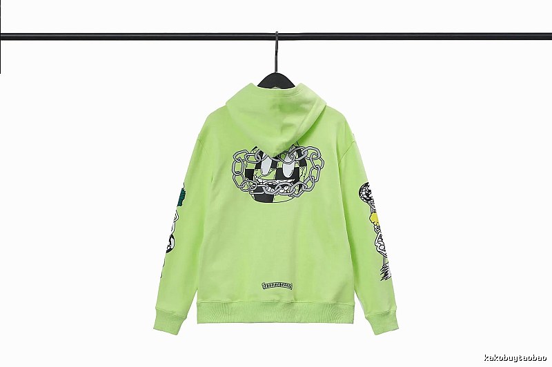 Chrome Hearts Urban Cross graphic hoodie Black Blue Cross with Casual Appeal