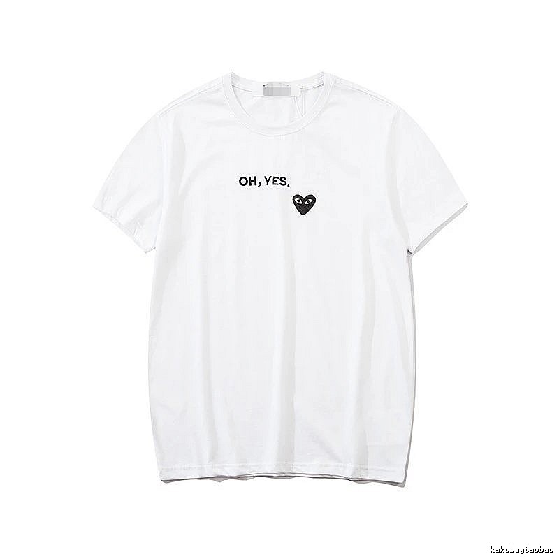 Comme des Garcons PLAY 2021-87 White Style 2187 Heart Logo T-Shirt Statement Graphic