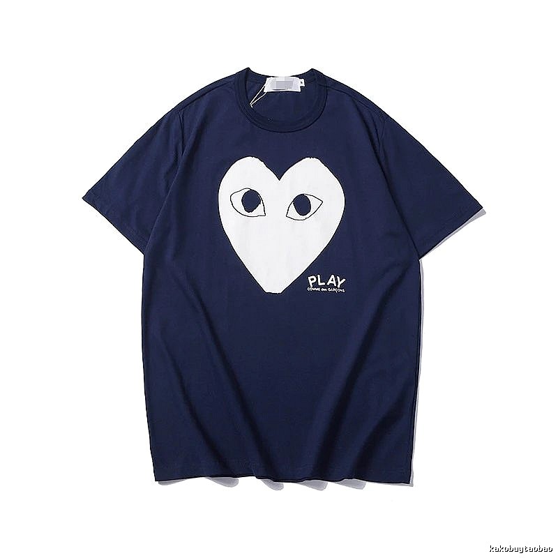 Comme des Garcons PLAY 2023-29 Blue Style 2329 Heart Logo T-Shirt Outdoor Days