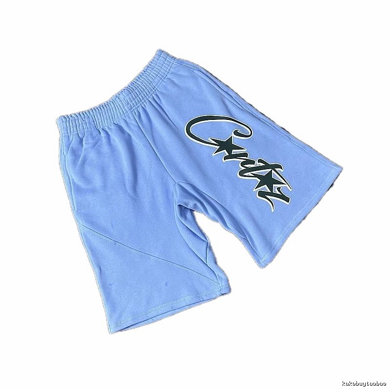 Corteiz star - printed light blue shorts