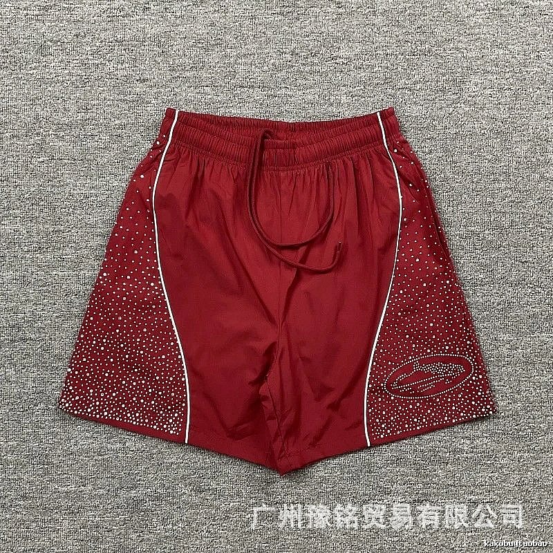 Corteiz Starry Street Style Burgundy Shorts