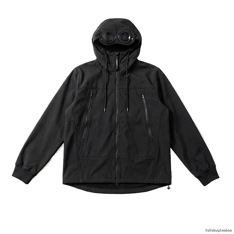 C.P. hooded simple style black coat