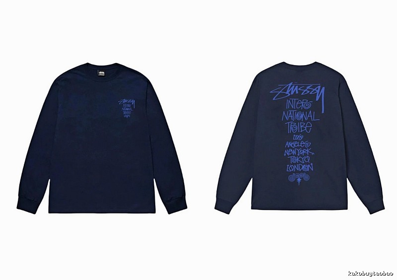 Dark blue hoodie with Stussy graffiti style