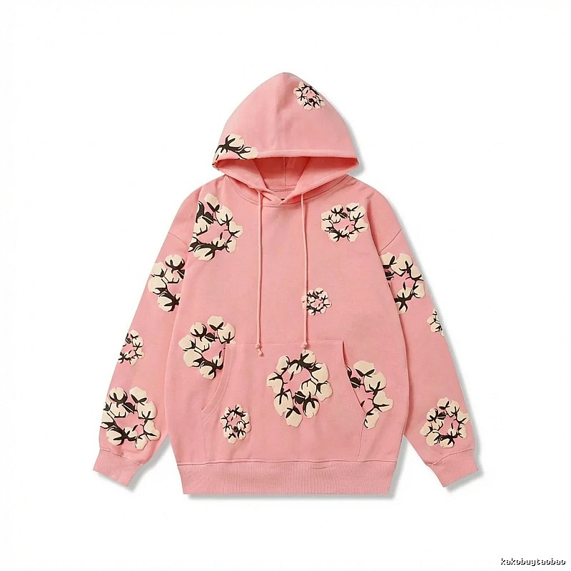 DENIM TEARS Floral Print Pink Hoodie
