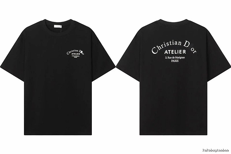 Dior ATELIER Minimalist Style Black Short-Sleeve T-Shirt