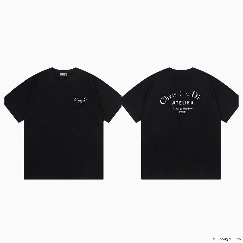 Dior Atelier Minimalist Style Black Short-sleeve T-shirt