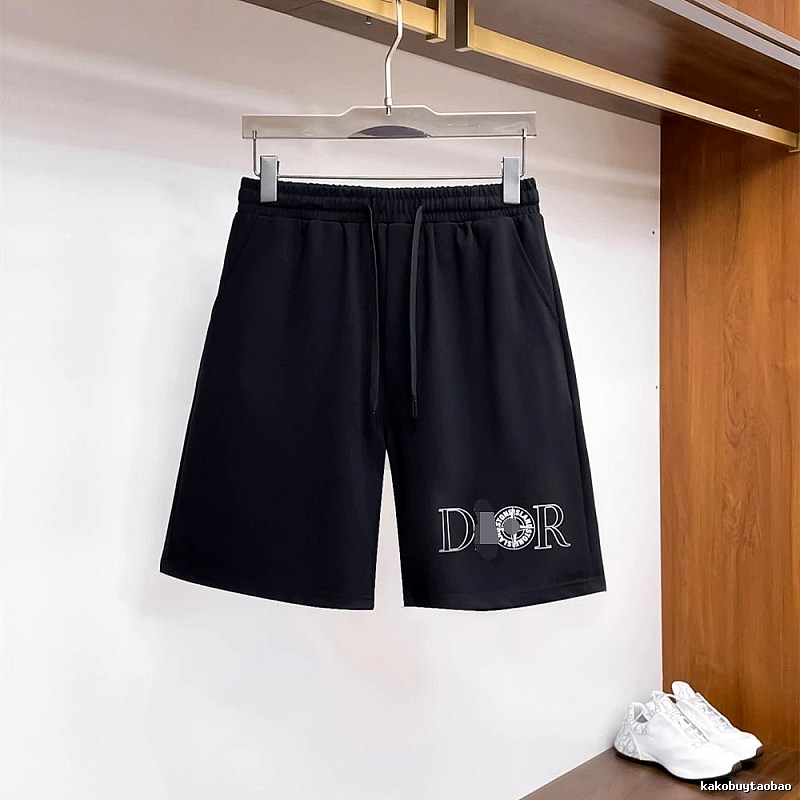 Dior Letter Print Trendy Style Black Casual Shorts