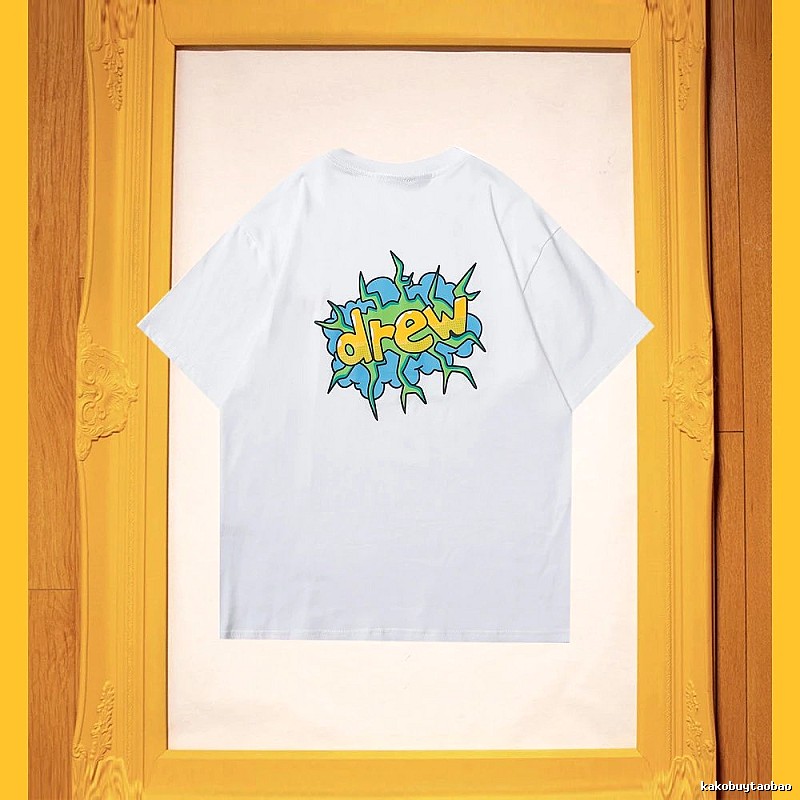 DREW Explosion Print Street Style White T-Shirt