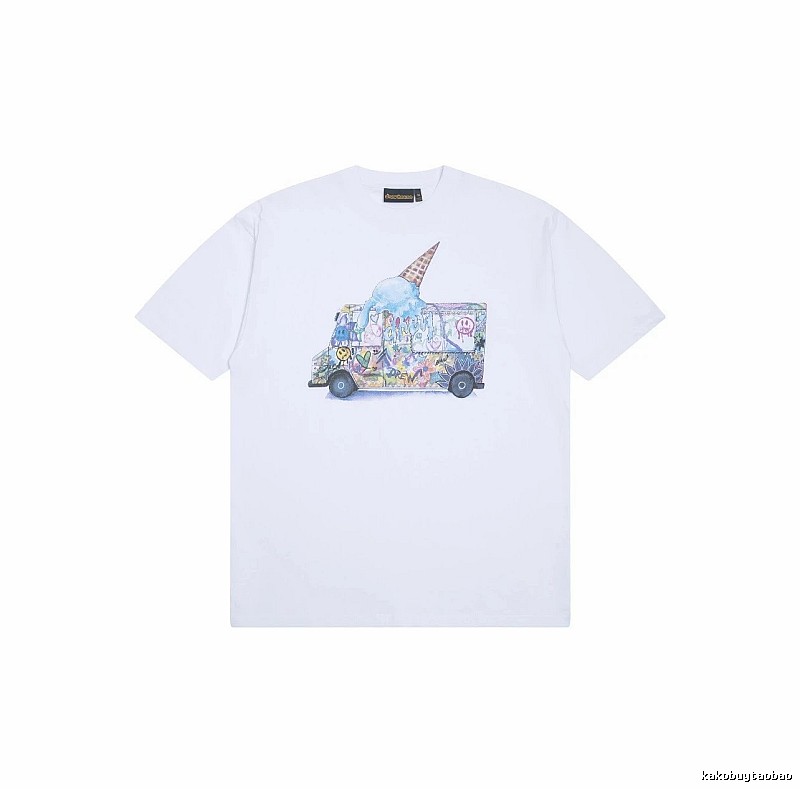 DREW Graffiti Style Ice Cream Truck White Short Sleeve T-shirt