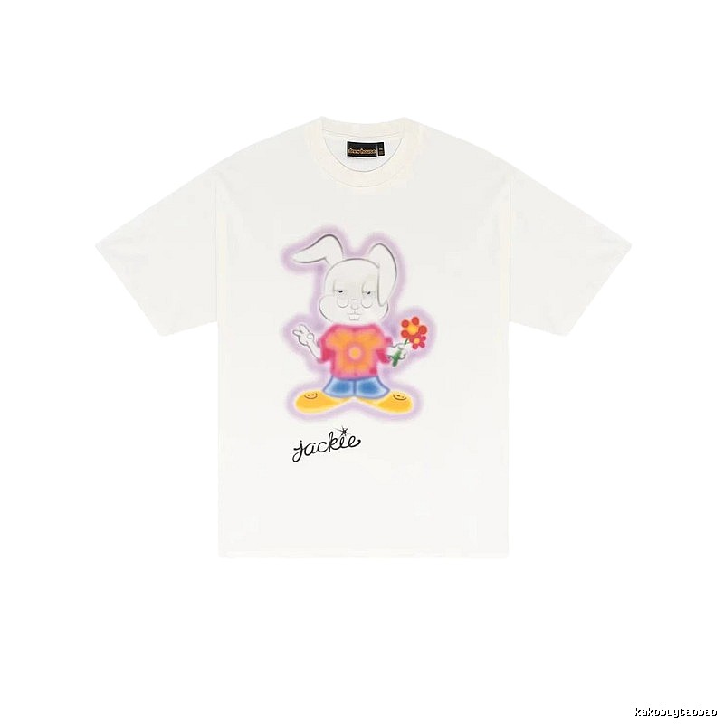 DREW Rabbit Graffiti Cool Trendy Off-white T-shirt