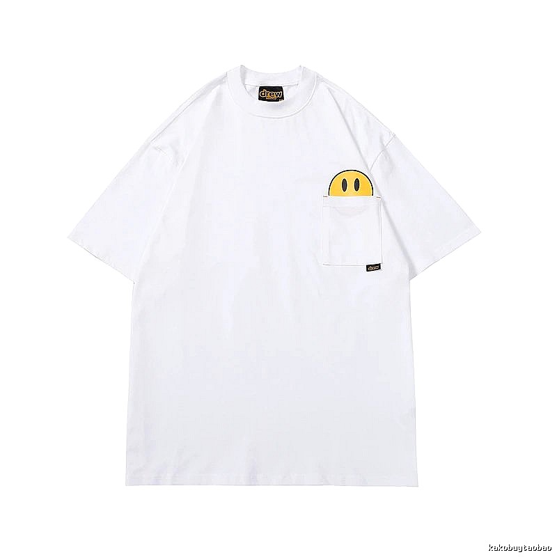 DREW Smiley Face Series Street Style White T-Shirt