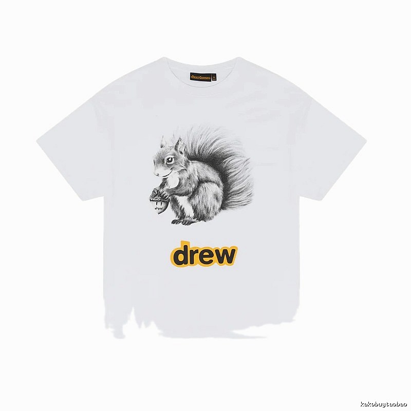 DREW Squirrel Print Street Style White T-Shirt