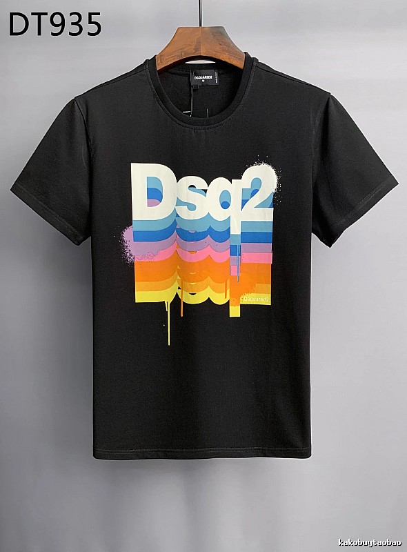 DSQ2 Color Gradient Street Style Black T-Shirt