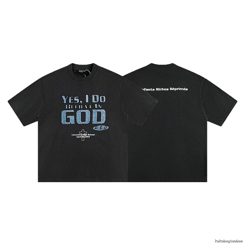 ERD Faith Slogan Dark Style Black T-Shirt