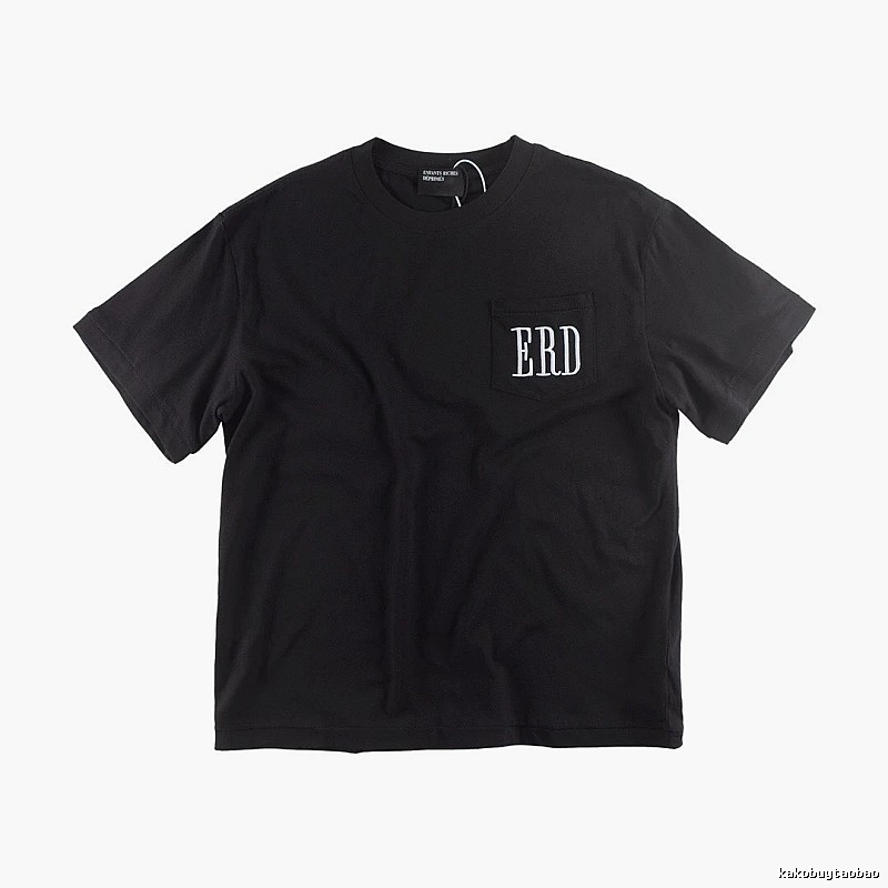 ERD Pocket Embroidery High Street Style Black T-shirt
