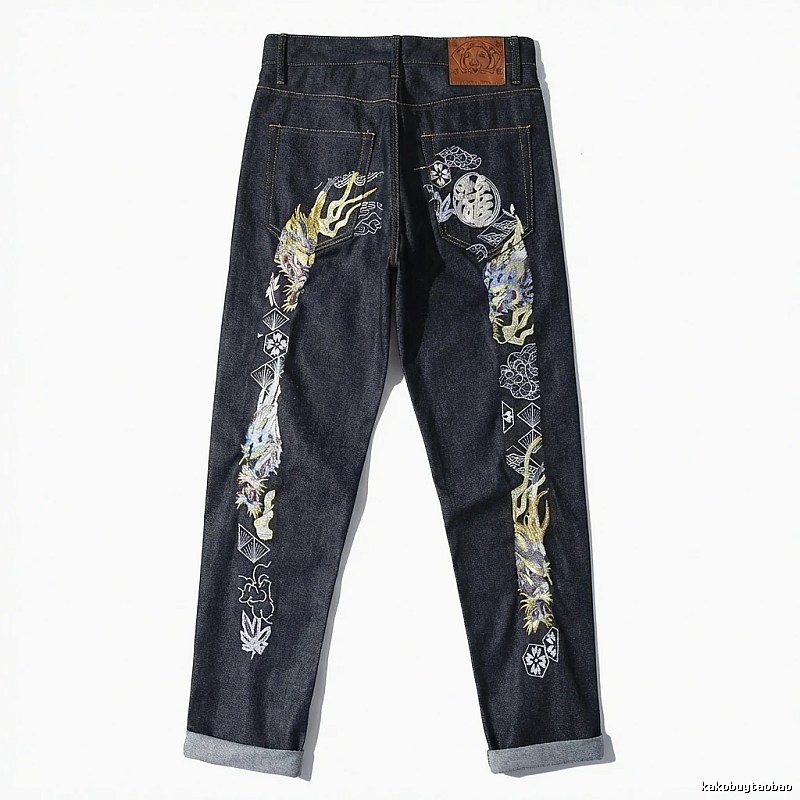 EVISU embroidered trendy brand jeans