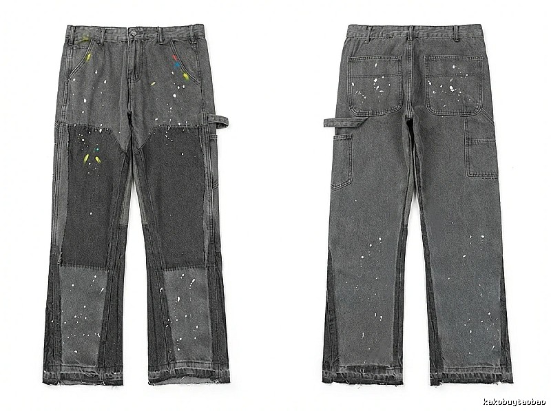 Gallery Dept. Stitched Graffiti Style Grey Pants