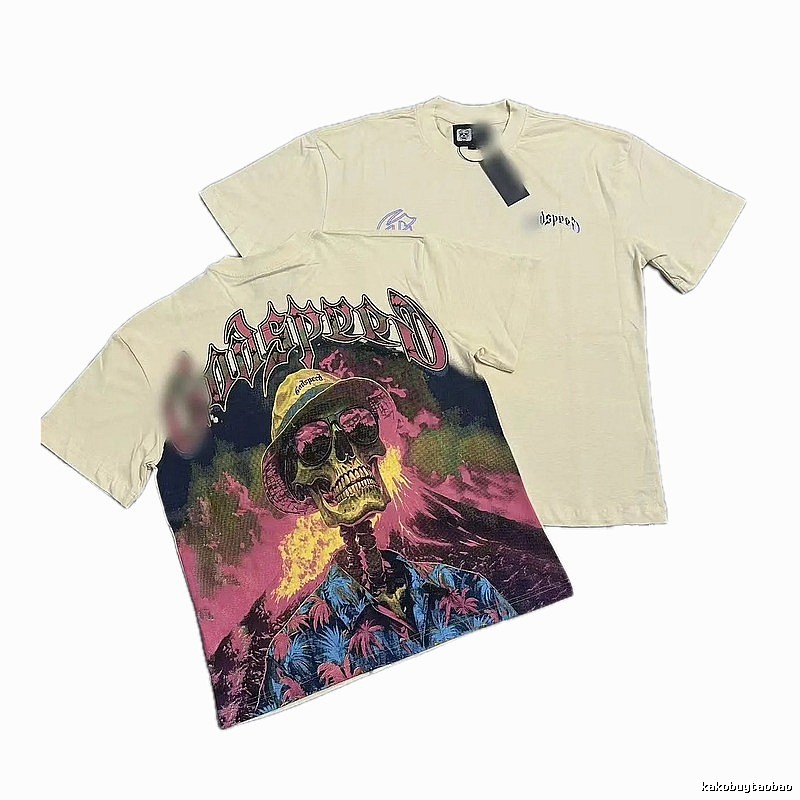 Godspeed Skull Print Vintage Beige T-Shirt