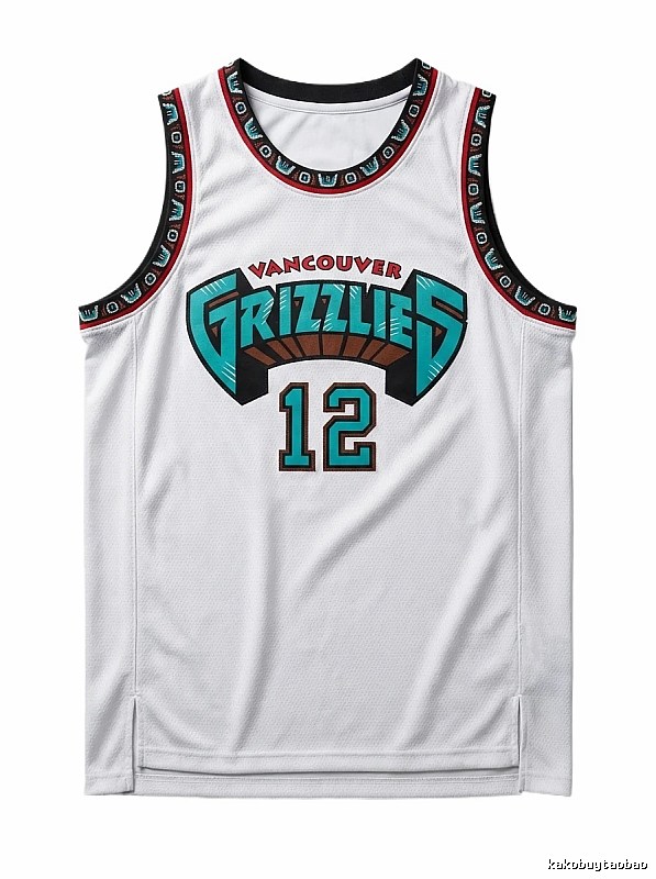 Grizzlies No. 12 white basketball jersey