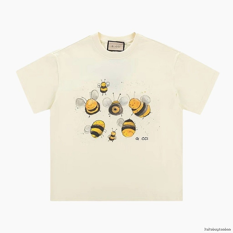 Gucci Bee Graffiti Casual Style Off-white T-shirt