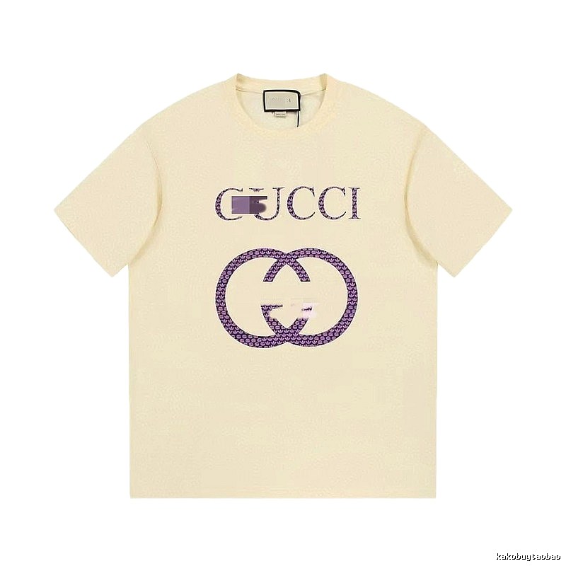 Gucci Double G Vintage Style Beige Short Sleeve T-Shirt