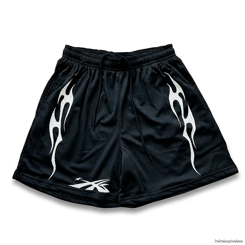 Hellstar Flame Wind Black Shorts