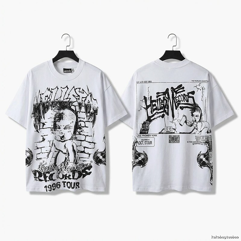 Hellstar graffiti-style white T-shirt