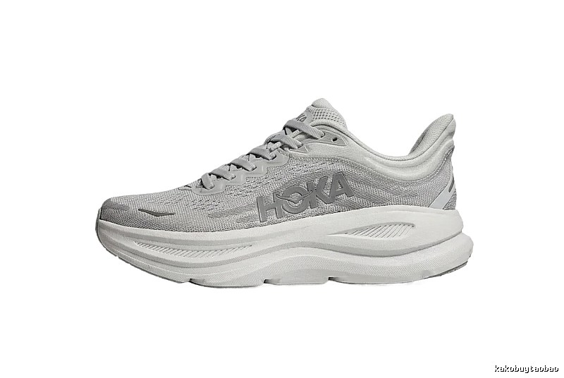 HOKA Trendy Gray-White Athletic Shoes
