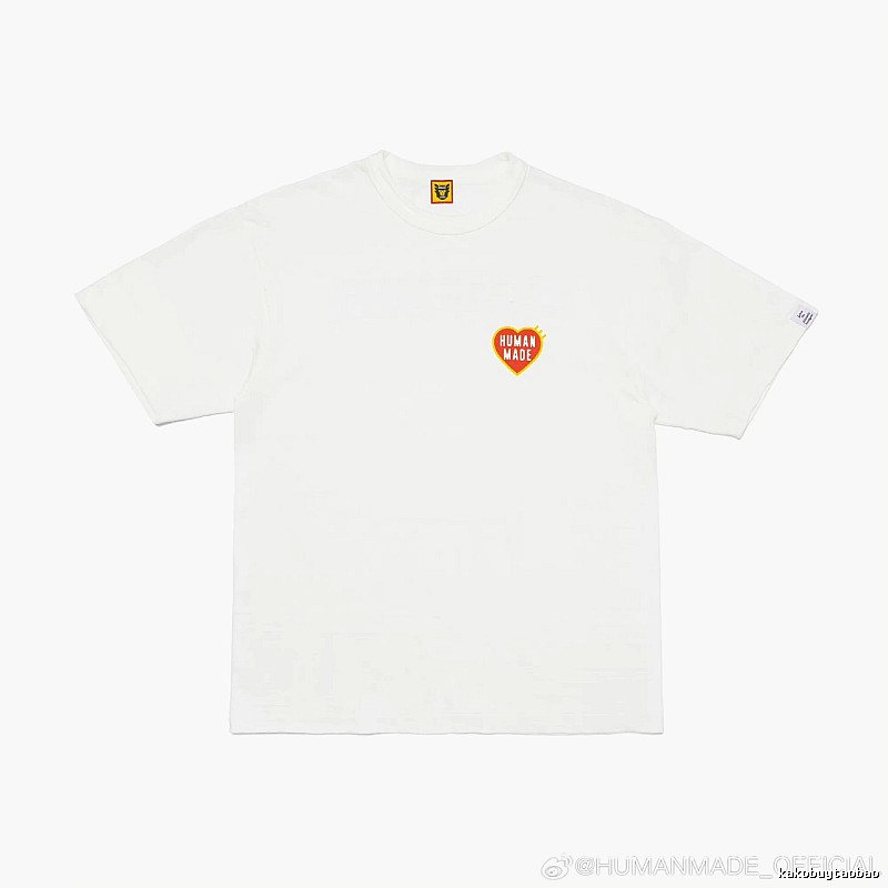 HUMAN MADE Heart Print Japanese Streetwear White T-Shirt