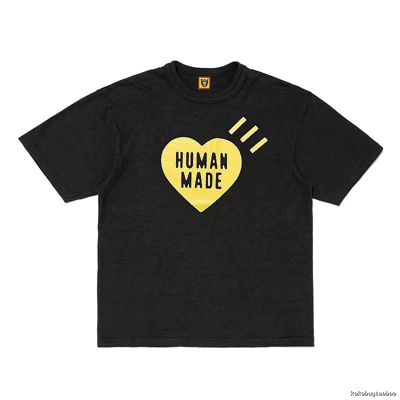 Human Made Lightweight Heart logo T-shirt Black Green Human for Trend Styling
