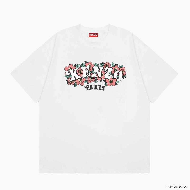 KENZO Floral Collection Street Style White Short-sleeve T-shirt