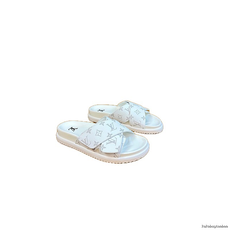 Louis Vuitton Monogram Casual Style White Slides