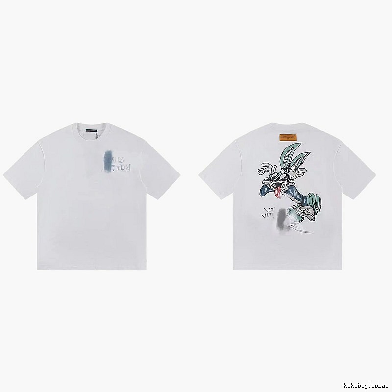 Louis Vuitton Trendy & Cool Cartoon Graffiti White T-Shirt