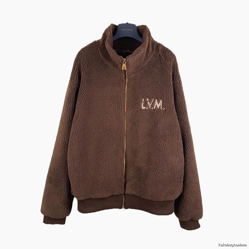 LV plush retro brown coat