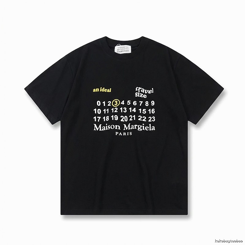 Maison Margiela digital print style black T-shirt