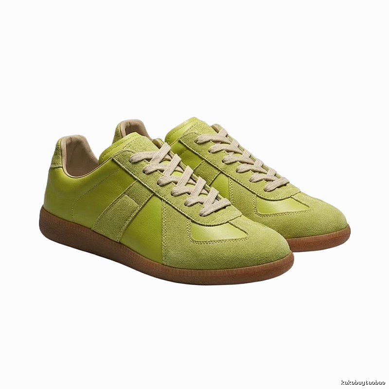 Maison Margiela retro-style yellow-green sneakers