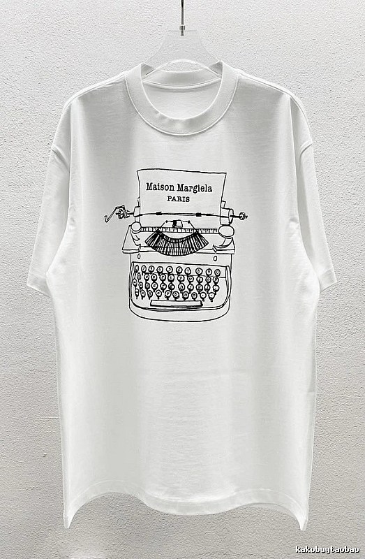 Maison Margiela Vintage Typewriter Style White T-Shirt