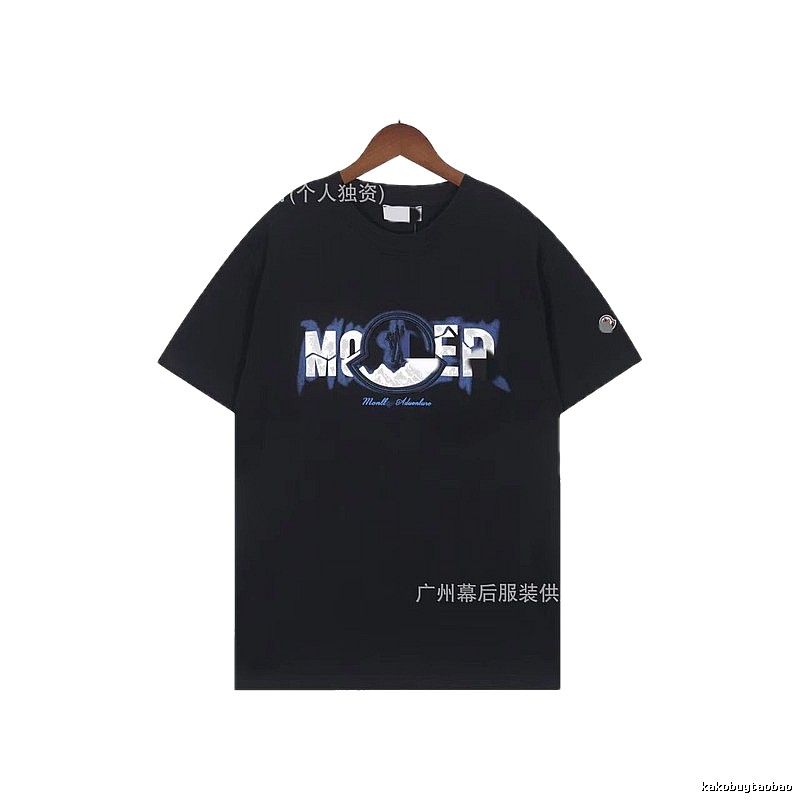 Moncler Letter Print Casual Black T-Shirt