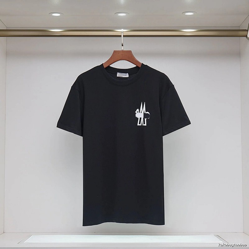 Moncler Print Collection Casual Style Black T-Shirt