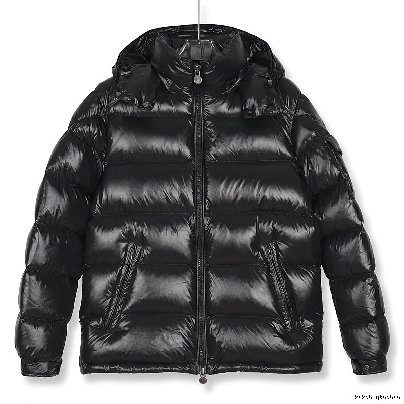 Moncler shiny black down jacket