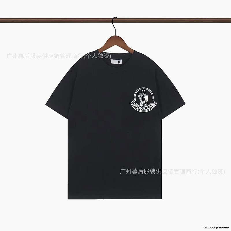 Moncler Trendy Printed Black T-Shirt