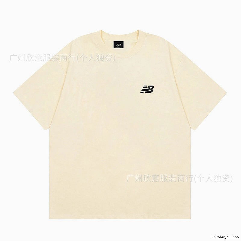 New Balance Casual Minimalist Beige Short-sleeve T-shirt