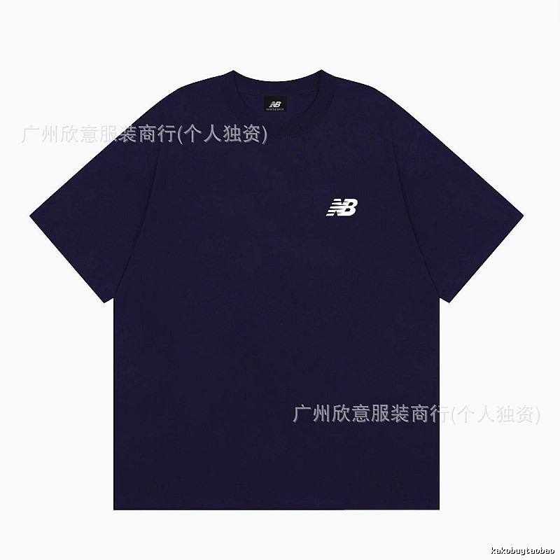 New Balance Casual Series Minimalist Style Navy Blue Short-sleeve T-shirt