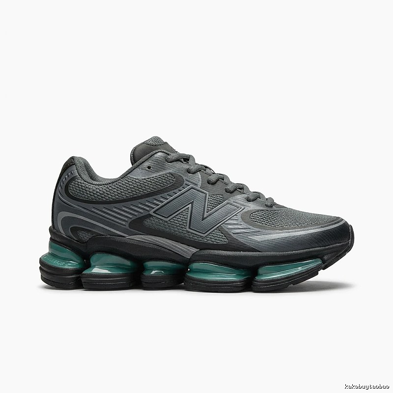 New Balance retro-style gray-green sports shoes