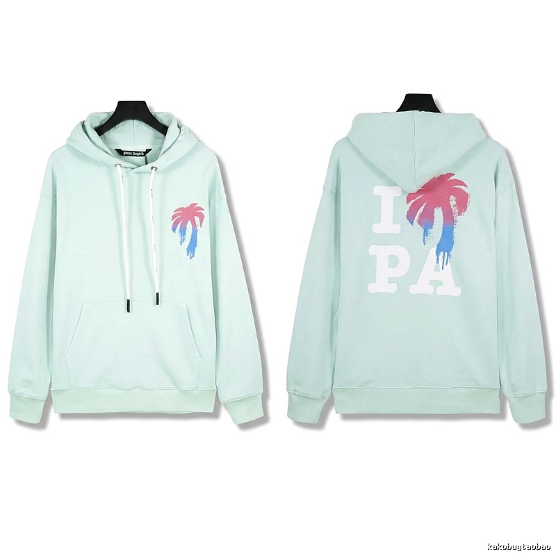 Palm Angels Palm Print Trendy Brand Light Blue Sweatshirt